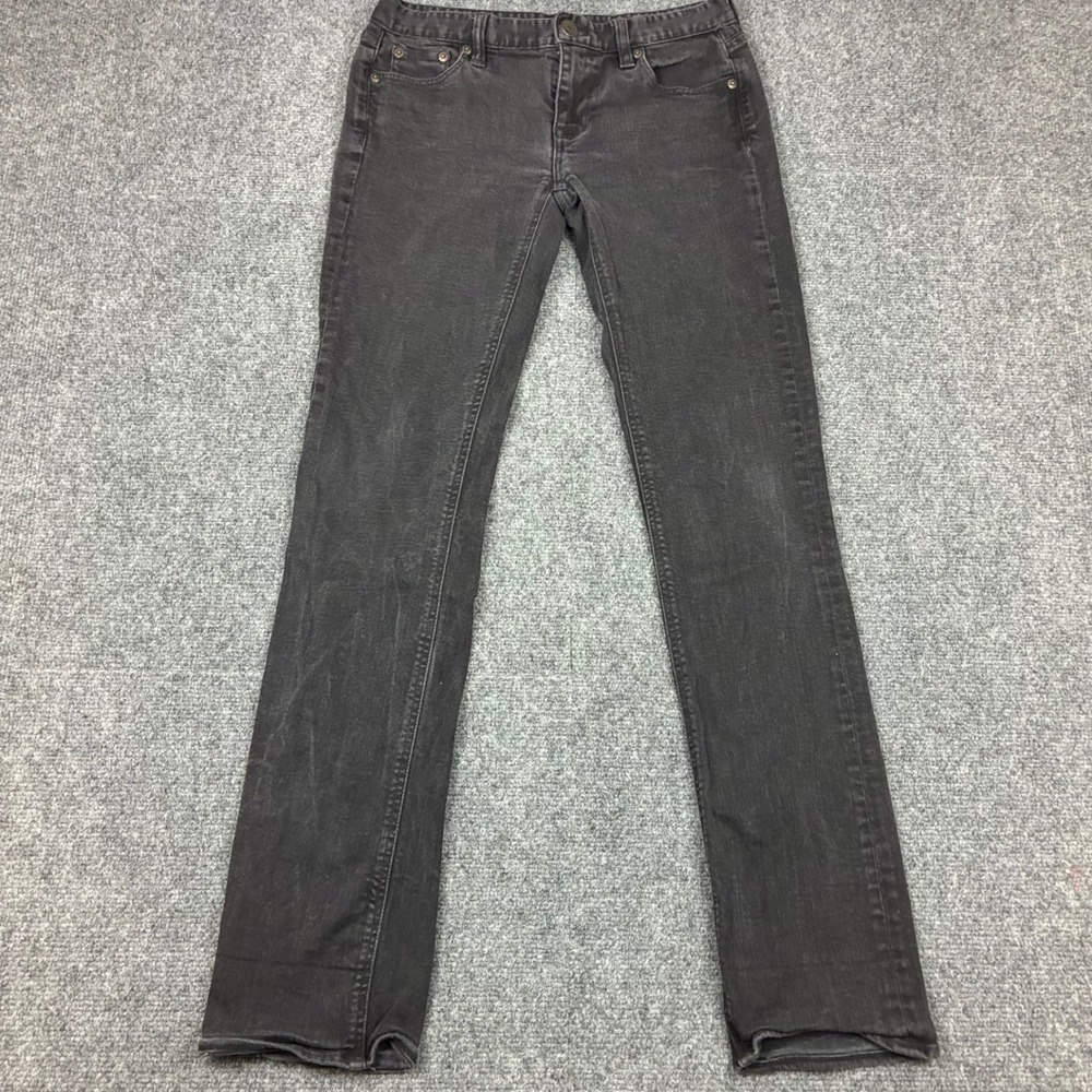 J.Crew Matchstick Jeans Womens Size 27R Washed Black Straight Leg Denim Pants